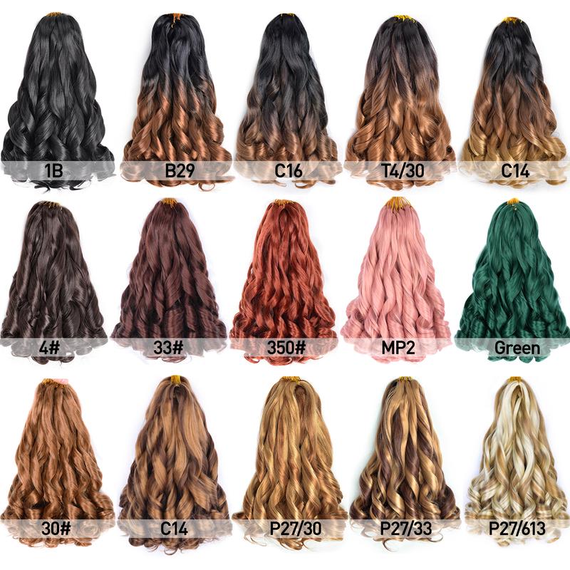 French Curl Braiding Hair 12 Inch 8 Packs Natural Black Curly Braiding Hair Pre Stretched 50g/pack Loose Wavy Crochet Hair Synthetic Hair Extensions for Black Women (12 inch,8 packs, 1B)