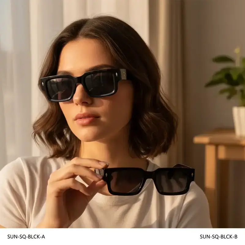 Unisex 2-Piece Retro Full-Rim Modern Sunglasses Set - Thick Plastic Frame, PC Lenses, Anti-Glare Shades, Women's Fashion Accessory, Ideal for Party, Beach Use, Travel Gift