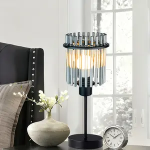 Modern Glass Stick Table Lamp, Touch Control, Three Color Modes, Dimmable, USB-C Powered Bedside Light for Bedroom Living Room Office
