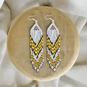 Red Hawktail - Versatile Native Beaded Earrings with Traditional Flair - Handmade by Mexican Artisans - Mother Sierra