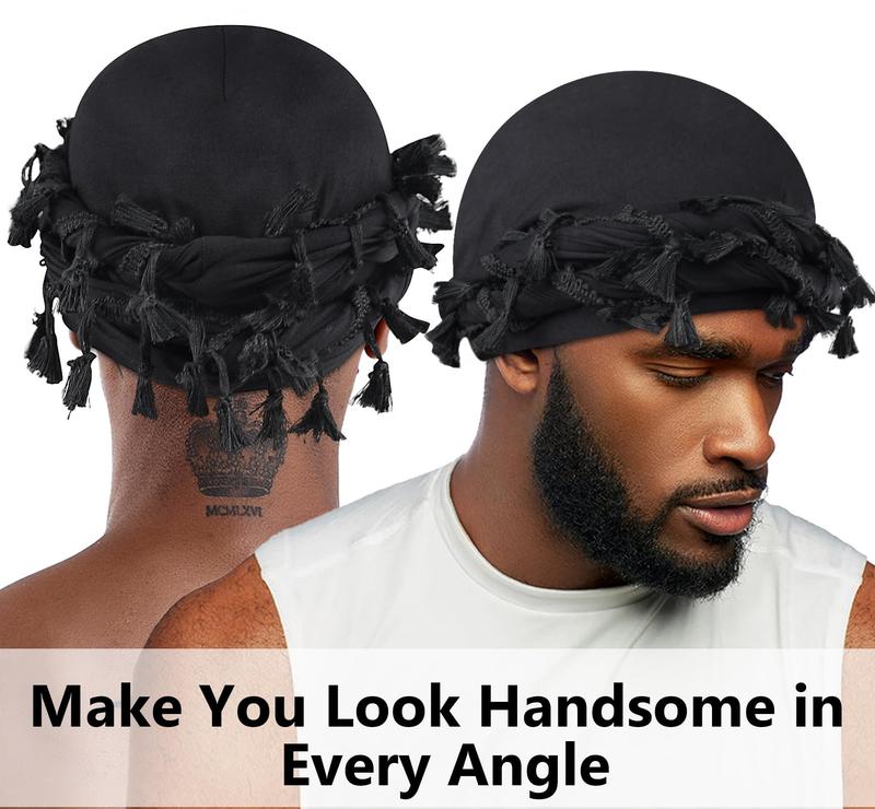 Turban for Men- Satin-Lined Durag Head Wrap for Fashion & Comfort - Multipurpose Head Scarf Head Warp for Men and Women
