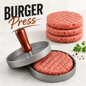 Single Piece Handle Type Burger Patty Press, for Daily Family Cooking Barbecue Party, Household Meat Shaping Utensil, Rust-proof Smooth Non-stick Kitchen Ware for Even Patty Forming maker effortless