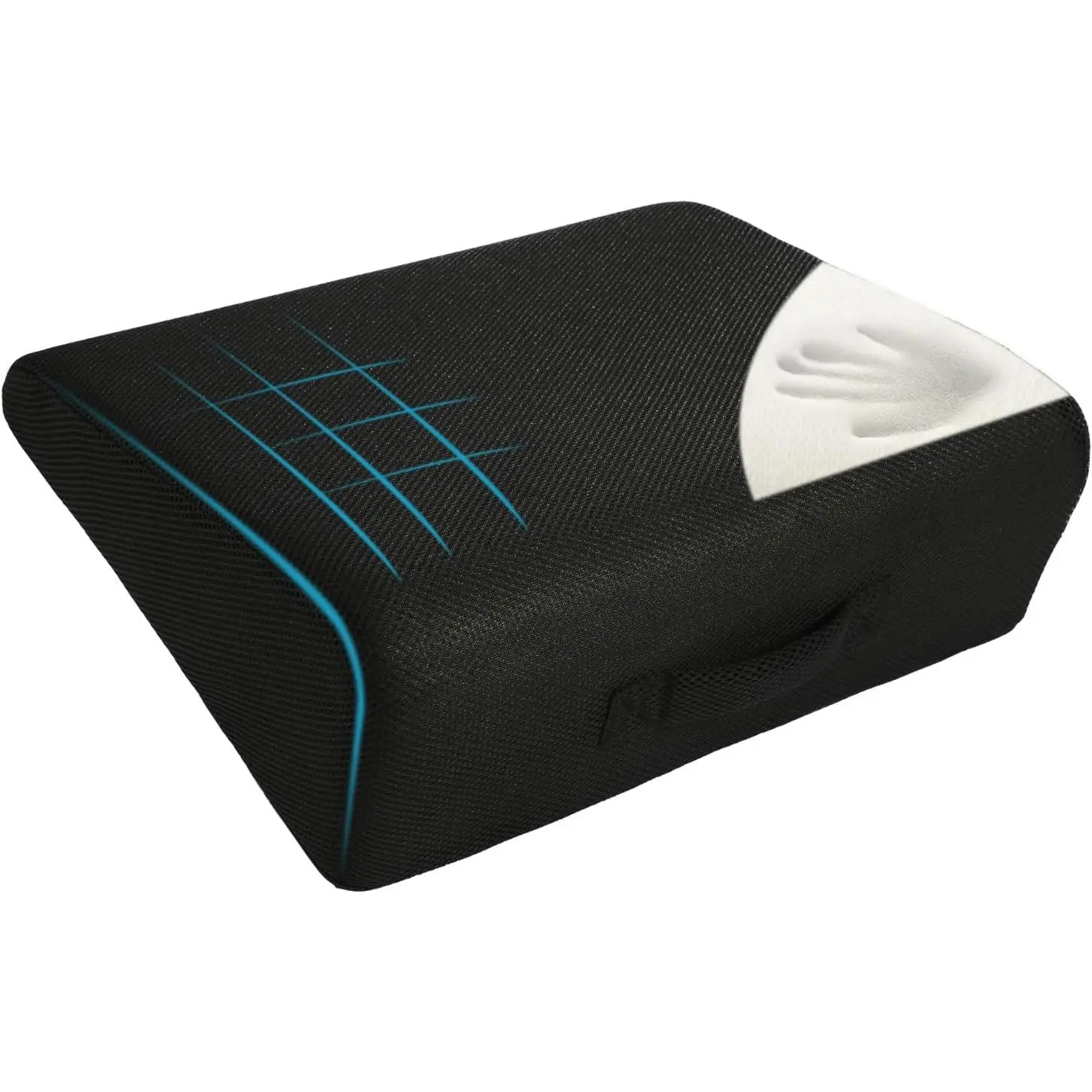 High Density Foam Car Seat Cushions for Short People,Car Booster Seat for Short Drivers, Thick Adult Booster Seat for Car Driving,Wedge Seat Cushion 6" Thickness,Black Mesh Cover