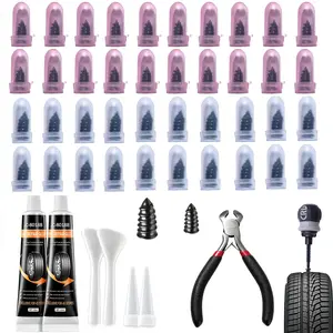 Spiral Rubber Screw Tire Repair Kit, 40-Piece Car Tools for Quick Fix Puncture Sealing, Hole-Sealing Vacuum Rubber Nails for Cars & Cycling Outdoor Vehicle Maintenance, Puncture Repair