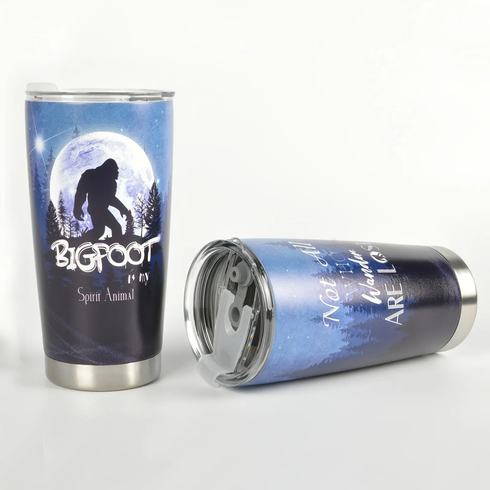 20 oz Bigfoot Tumbler - Double-layer Stainless Steel Cup with Bigfoot and  Sasquatch Logo Design, Gift
