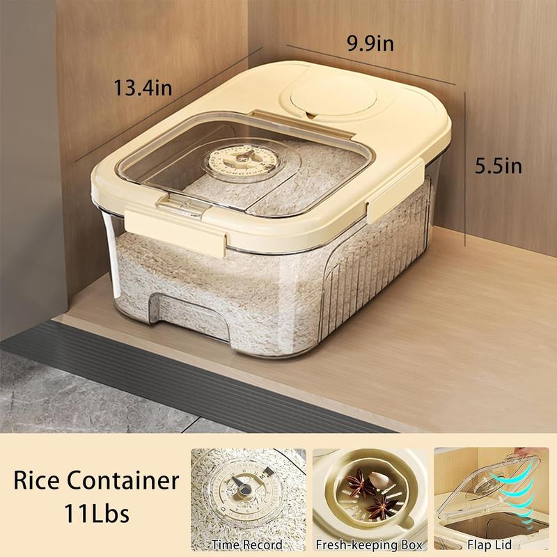 UFORU Food Storage Containers - Flour Dispenser, Pet Food Container, 6.9 Quart/11 lb Dry Food Storage Bucket with Lid, BPA-Free, Silicone Ring for Moisture Protection, Kitchen Storage Box (Suitable for Grains/Dry Food/Soft Drinks/Pasta)