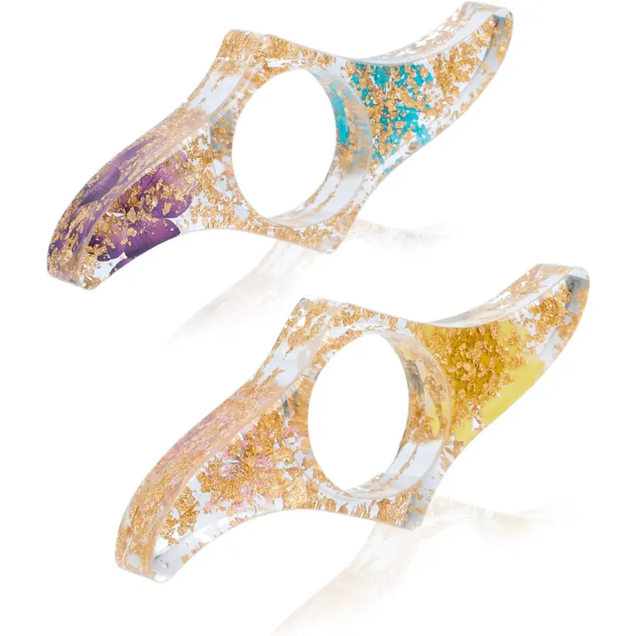 2 Pcs Resin Dried Flower Page Holder Thumb Bookmark