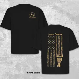 Vintage John Deere American Flag Harvesting T-Shirt, John Deere Agricultural Machinery Graphic Tee, Diesel Farming Apparel, Midwest Rural Country Shirt, Heavy Equipment Inspired Design, Farmer Gift for Dad, Classic Harvest Field Sketch Unisex Shirt