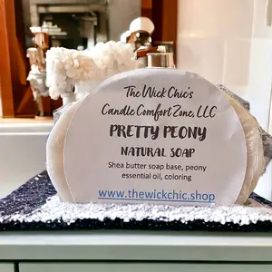 The Wick Chic's Candle Comfort Zone, LLC Bar Soap - Pretty Peony for Skin Repair and Body Care