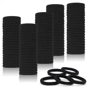Thick High Elastic Hair Ties 100 Pack | No Snag Seamless Ponytail Holders