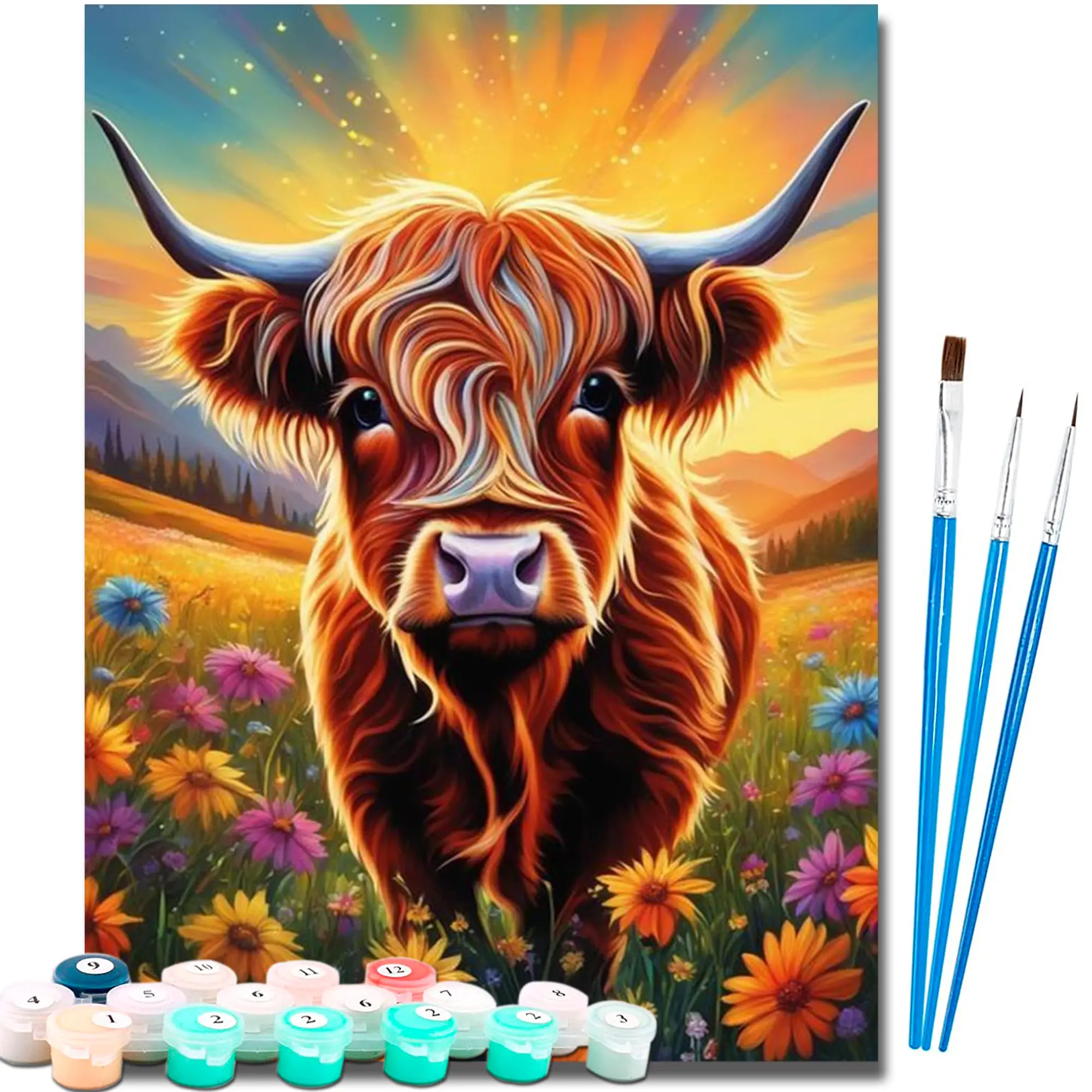 16x20 in Paint by Numbers Kit for Adults Beginners - DIY Painting Supplies with Paint Brushes, Preprinted Grid, Fade Resistant Easy Canvas, Creative Art for Birthdays & Home Wall Decor, 16X20 Inch