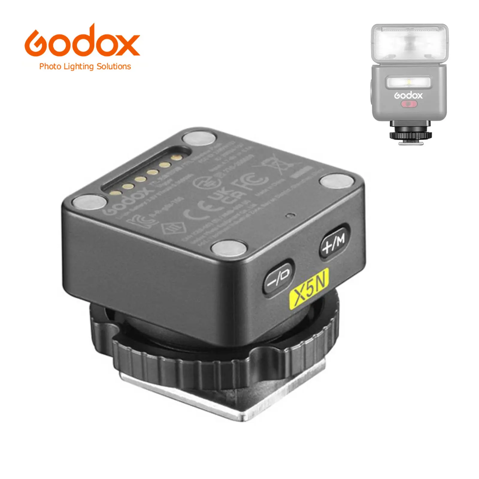 Godox X5N TTL Wireless Hot Shoe Trigger for Nikon, 2.4GHz TTL/HSS Remote Control with Magnetic Connection, Camera Accessories for iT32 Mini Flash Lights & Studio Lighting Setup
