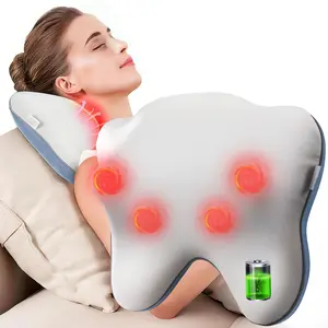 Shiatsu Neck and Back Massager with Heat, Cordless Back Massager for Pain Relief Deep Tissue, 4D Kneading Neck Massage Pillow for Back, Shoulder, Legs, Relax Gifts for Woman Man outdoorfun
