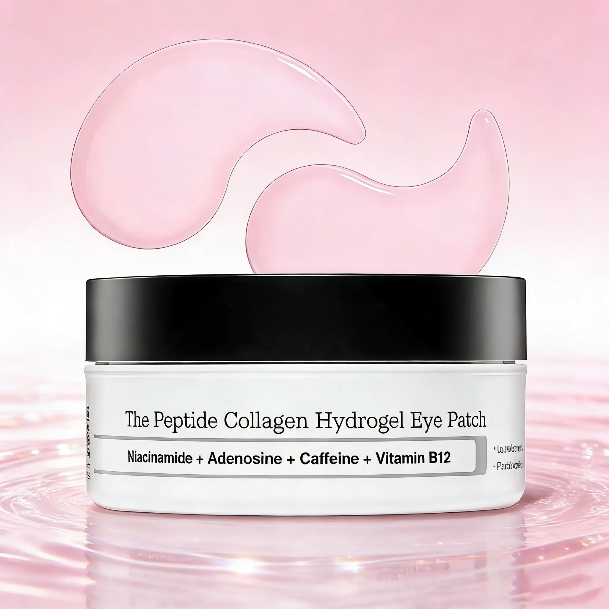 Peptide3PCS Collagen Hydrogel Eye Patch: Reduce Eye Bag Puffiness , Firm & Revitalize with Niacinamide + Caffeine + Vitamin B12
