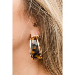 Tortoiseshell Acetate Hoop Earrings