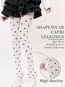 Tummy Control Polka Dot High-Waisted Pantyhose, Shapewear Full-Length Tights, Y2K Stretch Elastic Thin Stockings, All-Season Fashion