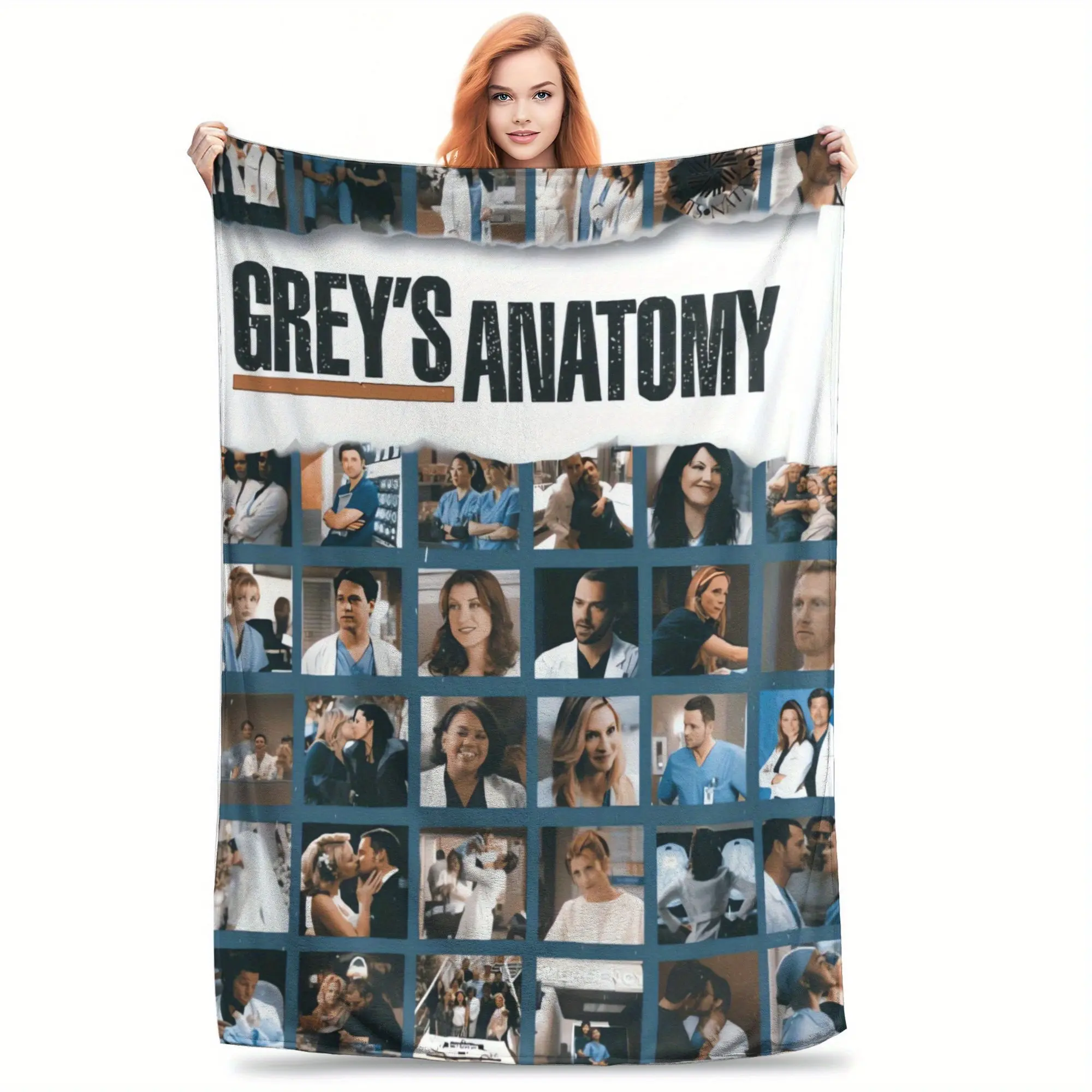 Grey's Anatomy Flannel Fabric Comforter - 100% Polyester Tufted Weave, All-Seasons Cooling Bedding, Wrinkle-Resistant Breathable Adult Bedding, Soft Thin Portable Durable White Interior Gift for Comfort Lovers