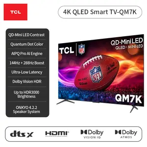 TCL QM7K Series 4K QD-Mini LED Smart TV with Google TV | New Halo Control System, 144Hz Native Refresh Rate, Local Dimming Ultra & High Brightness Ultra, Audio by Bang & Olufsen | 55"-98"
