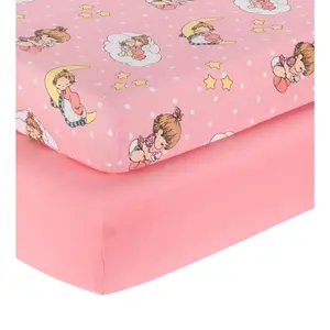 2 Pack Fitted Crib Sheets - Precious Moments Girls