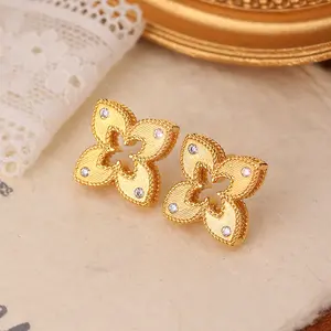 Lucky Charm! S925 Sterling Silver Four Leaf Clover Stud Earrings – Elegant Fashion Jewelry for Wedding Party Daily Wear, Perfect Birthday Gift for Her #FourLeafClover #LuckyEarrings