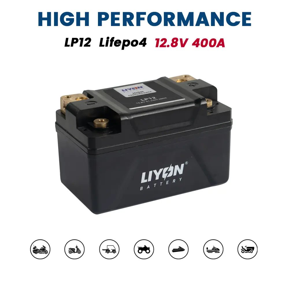 LIYON Lithium YTX9-BS/YTX7A-BS/YTZ10S-BS Motorcycle ATV Battery, 12v 4Ah LiFePO4 Powersports Battery, Instant-Start 400A 280 CCA(-25°C) - with 4 Universal-Fit EVA Spacers, Sportbike Naked Jet Ski UTV