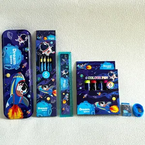 Space Themed Stationery Set, Ultimate Kids Art & School Supply Kit, 100+ Pieces, Back to School Essentials, Astronaut Stationery Gift Set