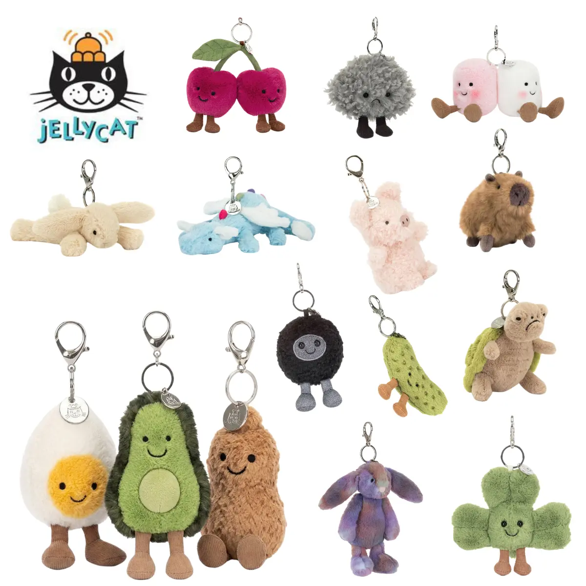 New Jellycat Keychain - Cute Anima Charm, Hanging Pendant for Car/Backpack, Gift Accessory