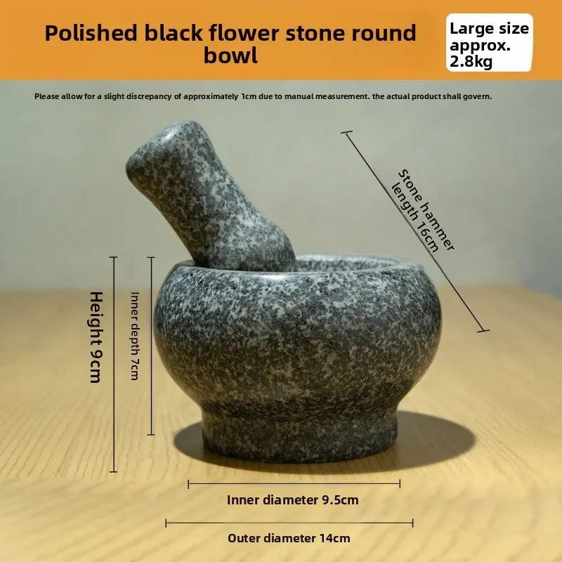 BlackFlowerStone RoundBowl Large