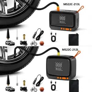150PSI Wireless Tire Inflator, Smart Dual Digital Display, Portable LED Air Compressor with Auto Shut Off, Emergency Essential Pump for Car Bike Ball