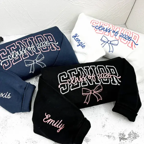 Senior Class of 2026 Embroidered Sweatshirt, Senior Night, Back to School Sweatshirt