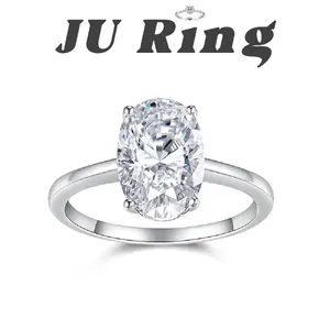 #3 A3 (Oval Solitaire) 4.5 ct 925 Sterling Silver Lab-Grown Moissanite Main Ring Gifts for Women Stacks
