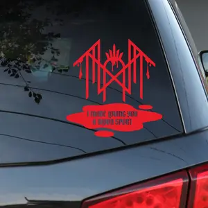 Sleep Token Vinyl Car Decal, “I Made Loving You A Blood Sport” Lyric with Blood-Dripping Sleep Token Logo, Dark Aesthetic Band Sticker for Cars, Laptops & Water Bottles, Perfect for Worship Fans, Alt Girls, Metalheads & Alternative Music Lovers