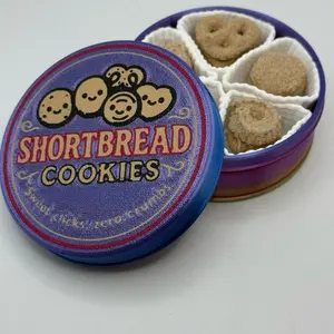 Christmas Treat Cookie Tin Sensory Clicker Shortbread Fidget Tin 3.5x1.5 Inches Rainbow Colors Perfect for Holiday Gifts and Stress Relief