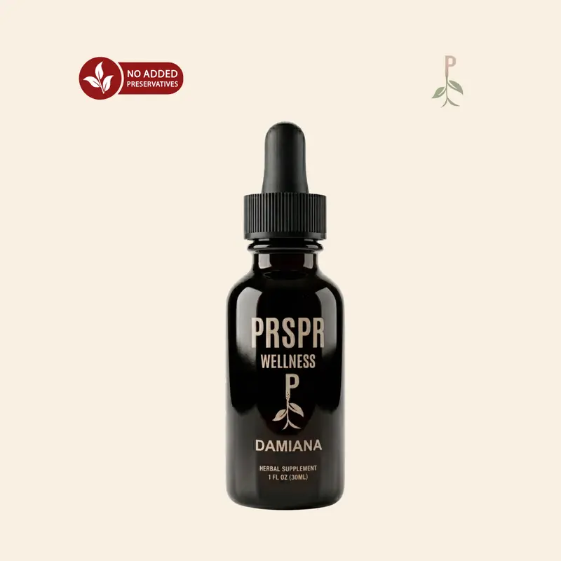 PRSPR Wellness Damiana Liquid Herbal Supplement - Plant-Based Dietary Aphrodisiac, Botanical Extract Support, Easy Dropper Dosing, Healthcare & Sexual Health Vitamins Supplements