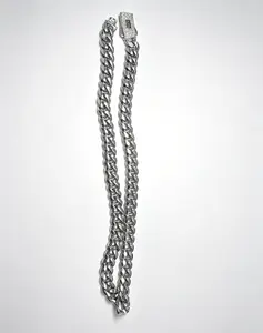 2288  Pavé Iced-Out Clasp Cuban Link Chain | Blinged-Out Classic Statement Necklace for Hip Hop Streetwear Vibe