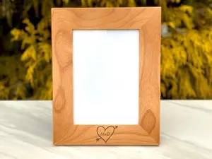 Picture frame for Couples, Engagement Frame, Valentines day Gift for Him and Her, Anniversary Frame, Carved Heart, 5x7, Wedding Gift, Anniversary Gift