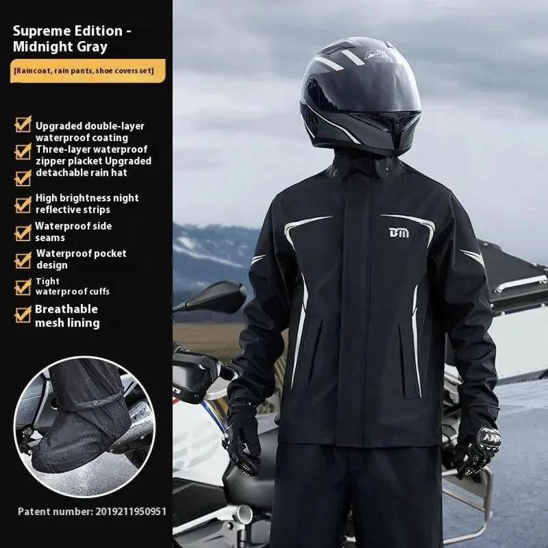 1 set of raincoat rain pants suit split rainstorm proof motorcycle waterproof coat men's riding raincoat 1 set of raincoat rain pants suit split rainstorm proof motorcycle waterproof coat men's riding raincoat