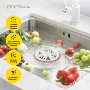 DEERMA GS01 Portable Automatic Fruit & Vegetable Washer Automatic Vortex & Microbubble Cleaning | Removes Bacteria & Pesticides from Fruits, Veggies, Meat & Seafood | BlackFriday&Christmas Gift
