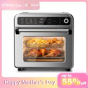 Kismile 18QT/25QT Air Fryer Toaster Oven Combo, 12-in-1 Countertop Convection Airfryer Oven, Adjustable 70–450℉ Temperature, Bake, Roast, Reheat & Broil, Fits 8-10″ Pizza, Complete Accessories Included