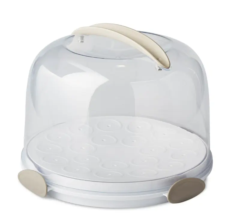 Better Homes & Gardens Round Cake Carrier with Clear Plastic Cover, 13" Diameter, Dishwasher Safe, Best Used for Leftover Storage and Party Transportation