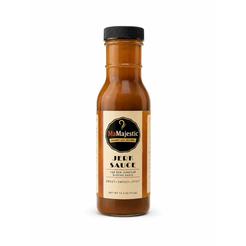 Jerk Sauce - MaMajestic - 14.5 oz - Perfect for Dipping and Basing.