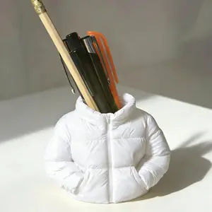 3D Printed Down Jacket Style Pen Holder Cup Rack, Desk Organizer, Novel and Fashionable Desk Decoration, Home Decor Item for Stylish Spaces