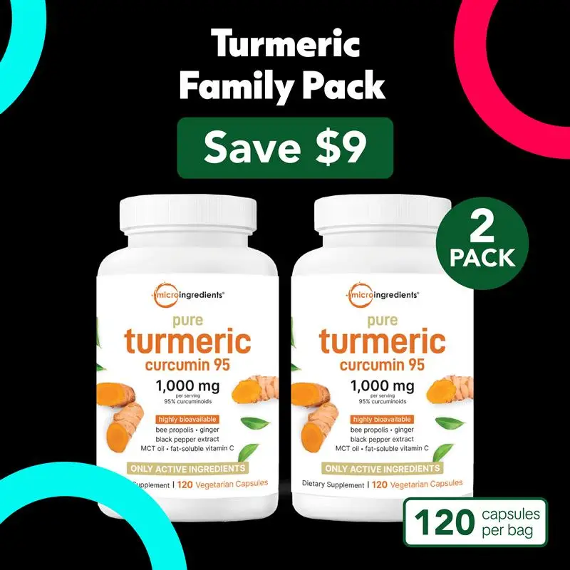 Micro Ingredients Turmeric Veggie Capsules Family 2 Pack