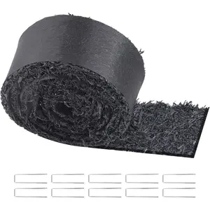 VEVOR 4 - Pack Recycled Rubber Mulch Mat 120x 4.5 in, Permanent Rubber Mulch for Landscaping, Black Mulch Garden Edging Border for Plants, Vegetables Flower Garden BarrierVEVOR Super Brand Day