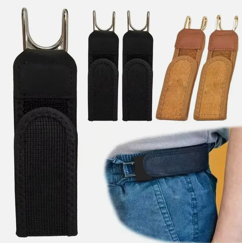 2-Pack Men's Elastic Belts, Casual Buckle-Free Stretch Fit Waistband, Fully Adjustable for Travel and Office Outfits, Hassle-Free, Solid