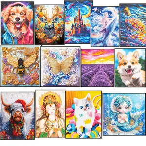 (with BOX)Luxury Bee & Floral Full Drill Diamond Painting Kit Hand Embroidered Rhinestone Art with Golden Accents Pearls Home Wall Decor Gift for Art Enthusiasts 19.6x19.6 inches