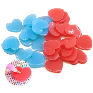 25pcs heart-shaped diamond painting wax glue accessories diamond cross stitch quick-point drilling glue tool red and blue optional