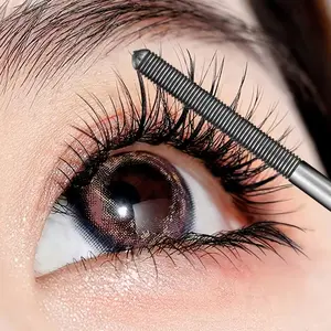 3pcs Mascara, Longwear mascara, thick, long, and curled lashes, with a precise steel tube design for a natural voluminous effect, suitable for parties and music festivals (black)