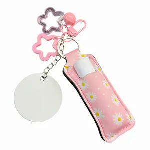 Custom Photo Charm Keychain with Daisy Design and Star Clips for Personalized Gifts