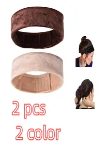 2 Pack Wig Grip Band, Velvet Headband Scarf, Extra Hold Wig Adjuster, Stretch Cotton Headband, 2 Colors Available, Comfortable & Secure Fit